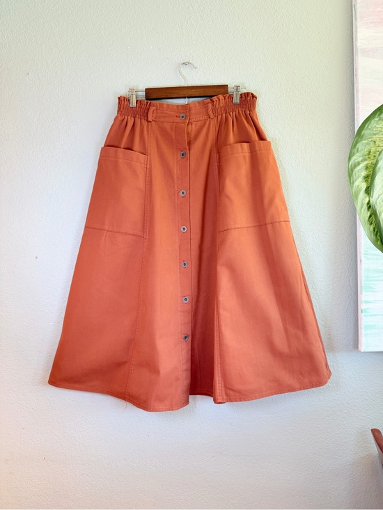 Sears Dresses & Skirts - Vintage Sears 70s Carriage Court Sport Rust A-Line Button Front Midi Skirt 16